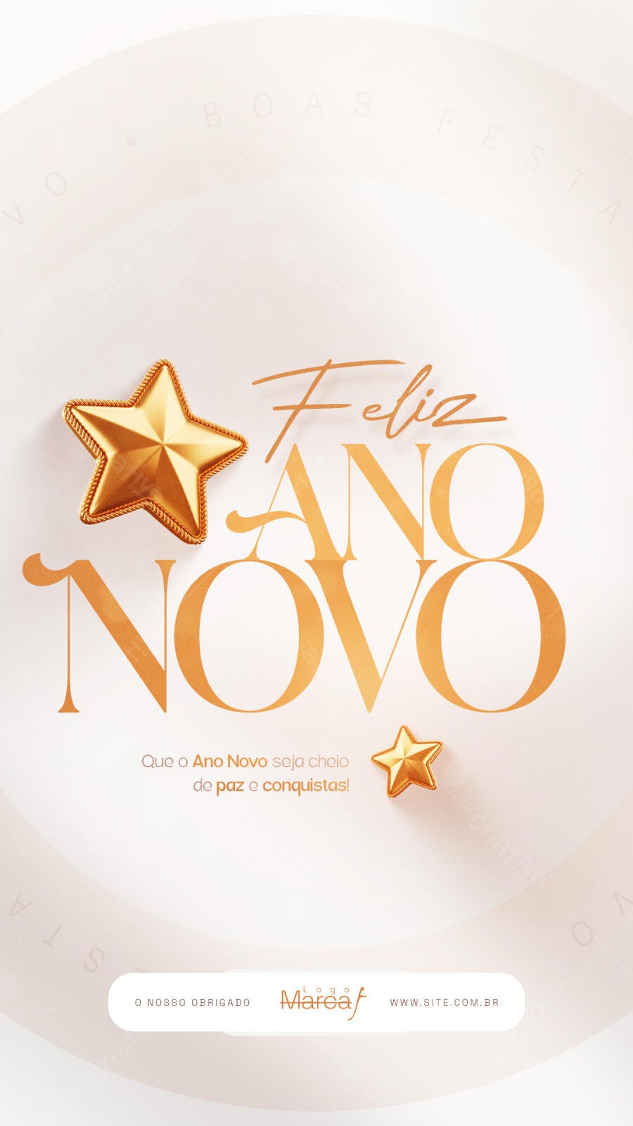 Post para Redes Sociais Feliz Ano Novo PSD Editável
