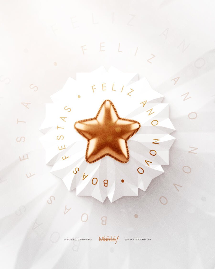 Post de Redes Sociais Ano Novo e Boas Festas PSD Editável