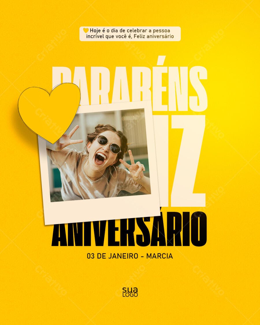 Post para Redes Sociais Aniversário Feliz PSD Editável
