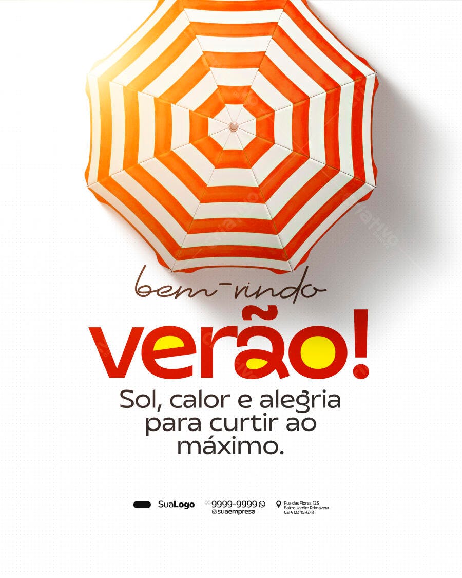 Flyer de Verão para Promoção de Férias PSD Editável