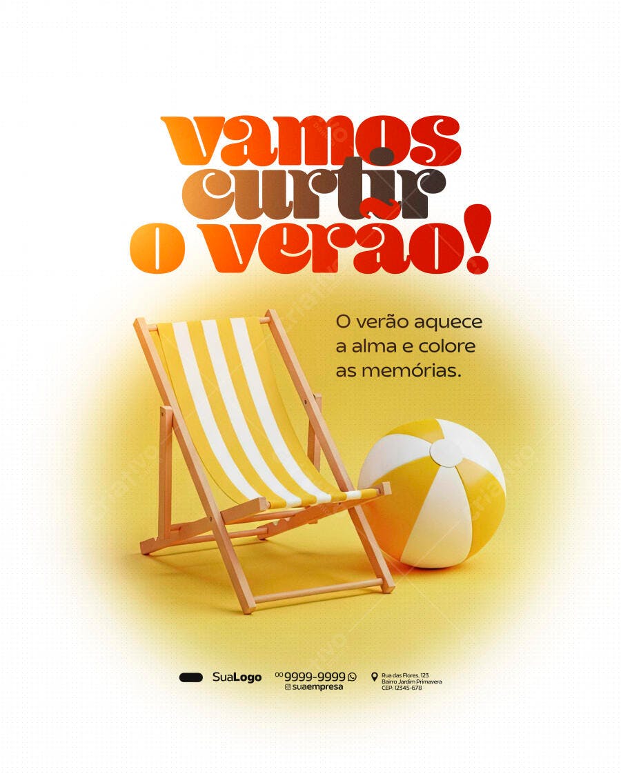 Flyer para Verão "Vamos Curtir" PSD Editável