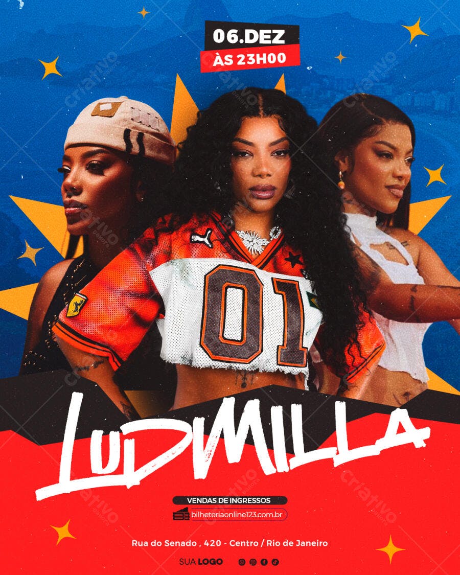 Flyer Show Ludmilla Funk Urbano 06 DEZ PSD Editável