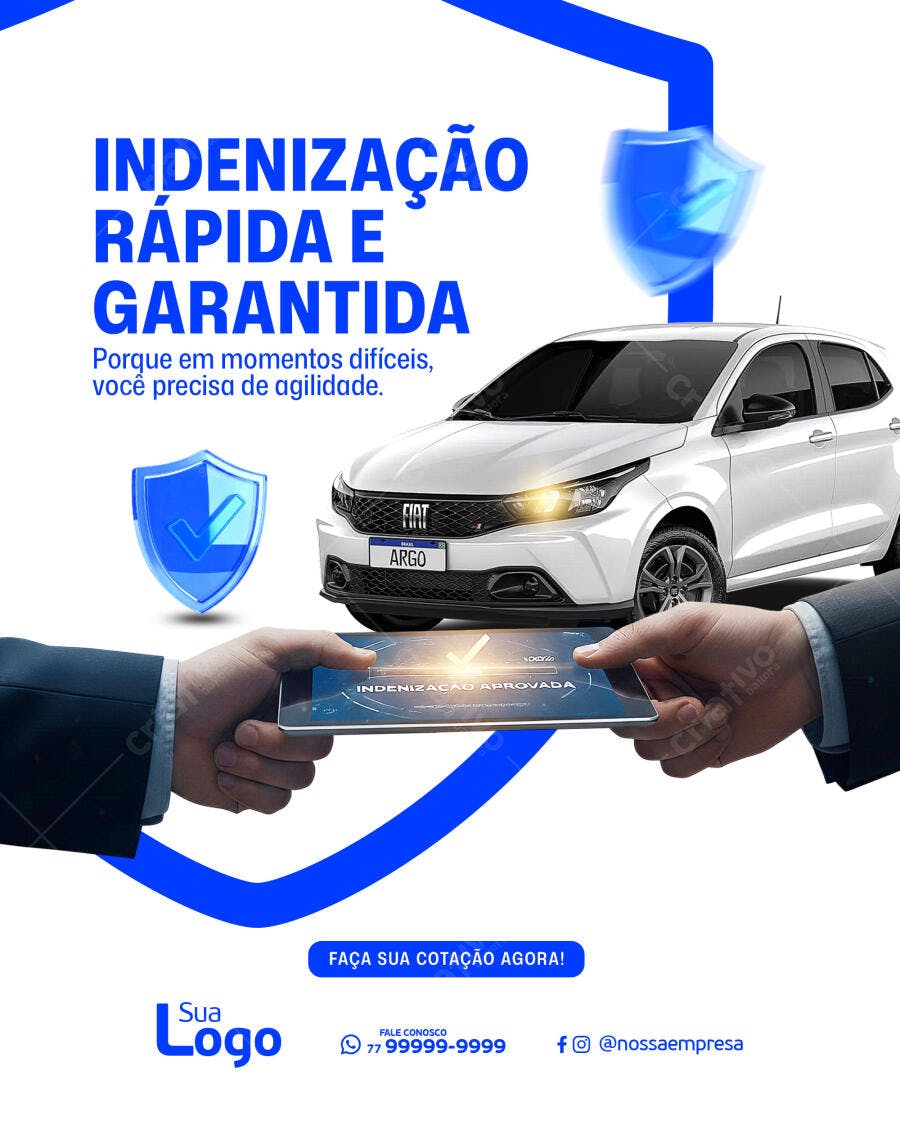 Post Social Mídia para Indenização Rápida e Garantida PSD Editável