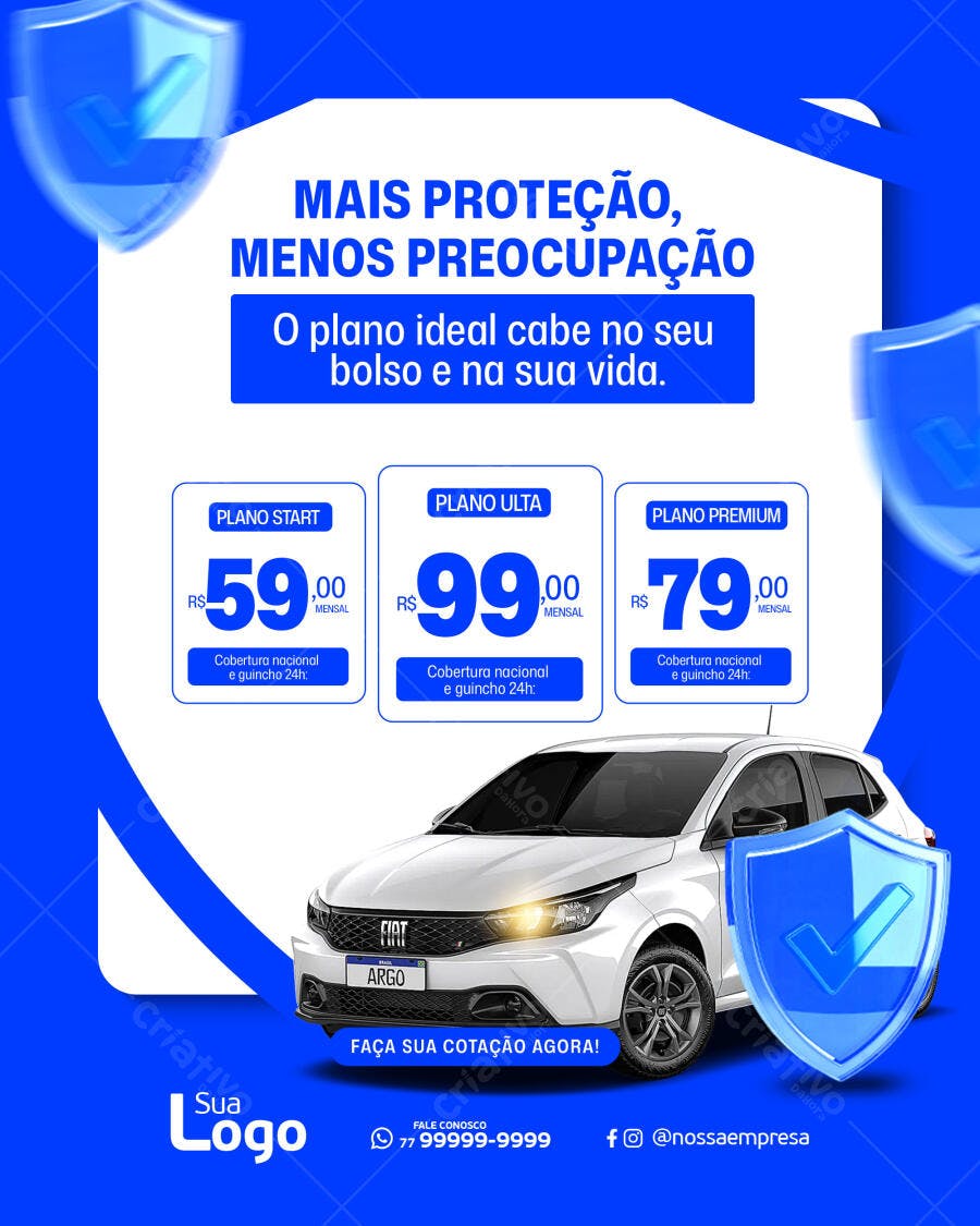 Flyer Proteção Veicular Fiat Argo PSD Editável