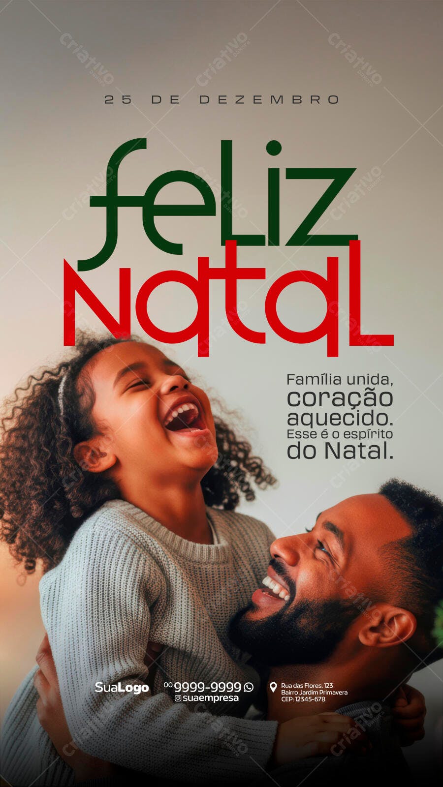 Flyer Feliz Natal Família Unida 25 de Dezembro PSD Editável