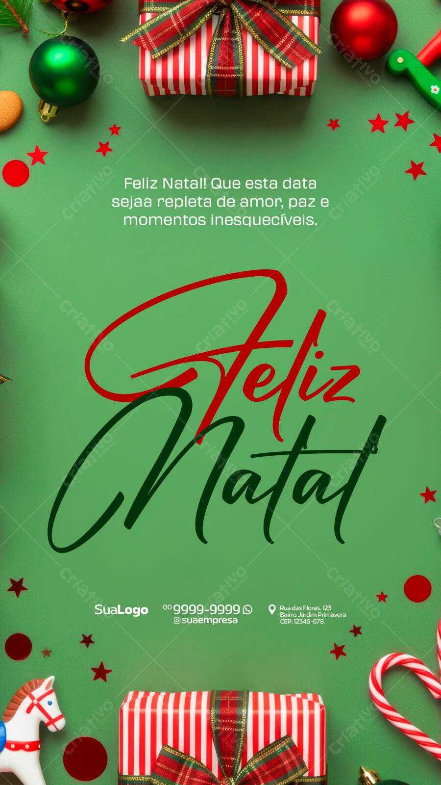 Post de Natal para Boas Festas com Mensagem PSD Editável