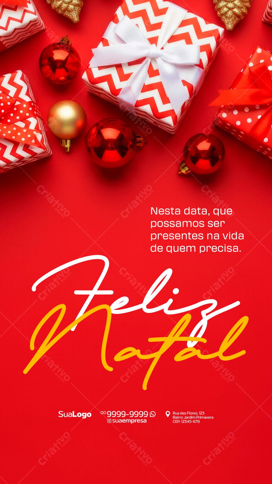 Post de Redes Sociais para Feliz Natal PSD Editável