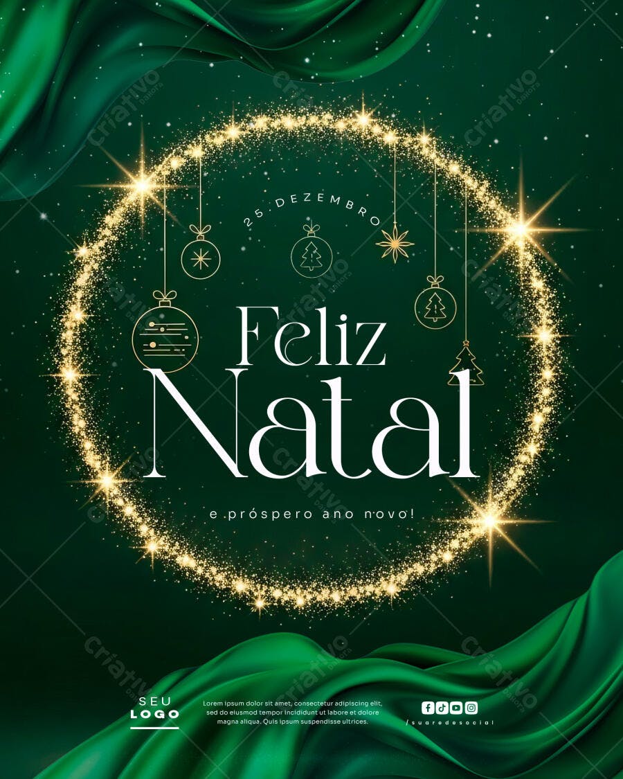 Flyer Feliz Natal e Ano Novo PSD Editável
