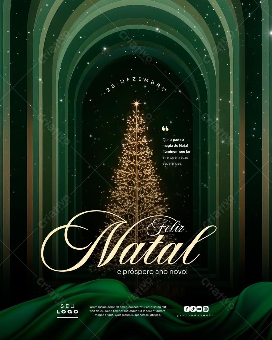 Flyer de Natal 25 de Dezembro e Ano Novo PSD Editável