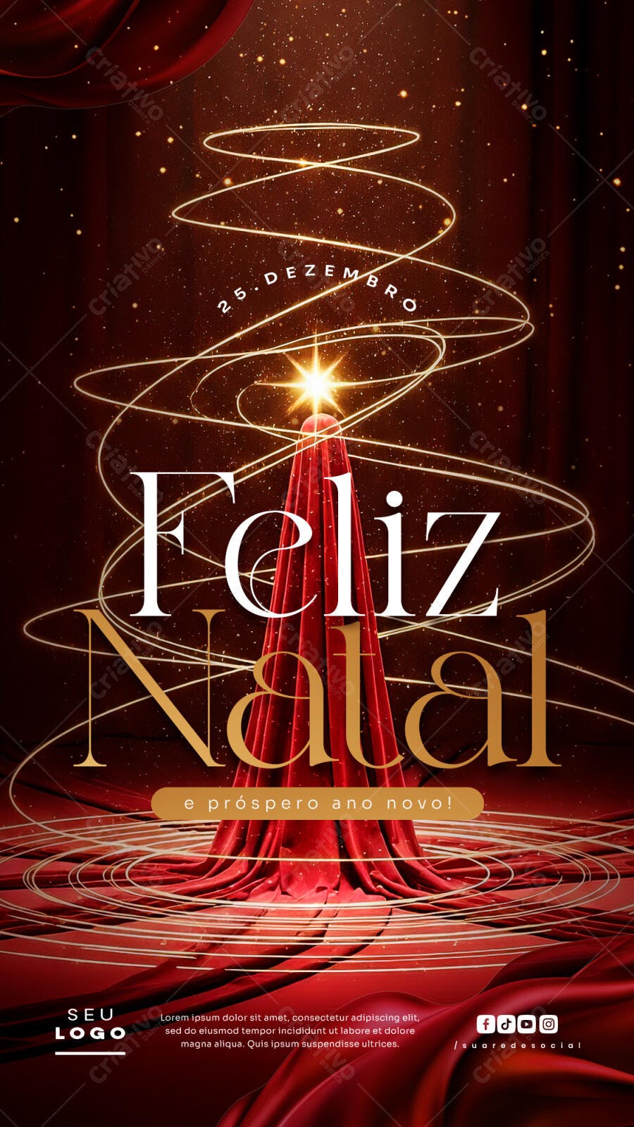Post para Redes Sociais de Natal e Ano Novo PSD Editável
