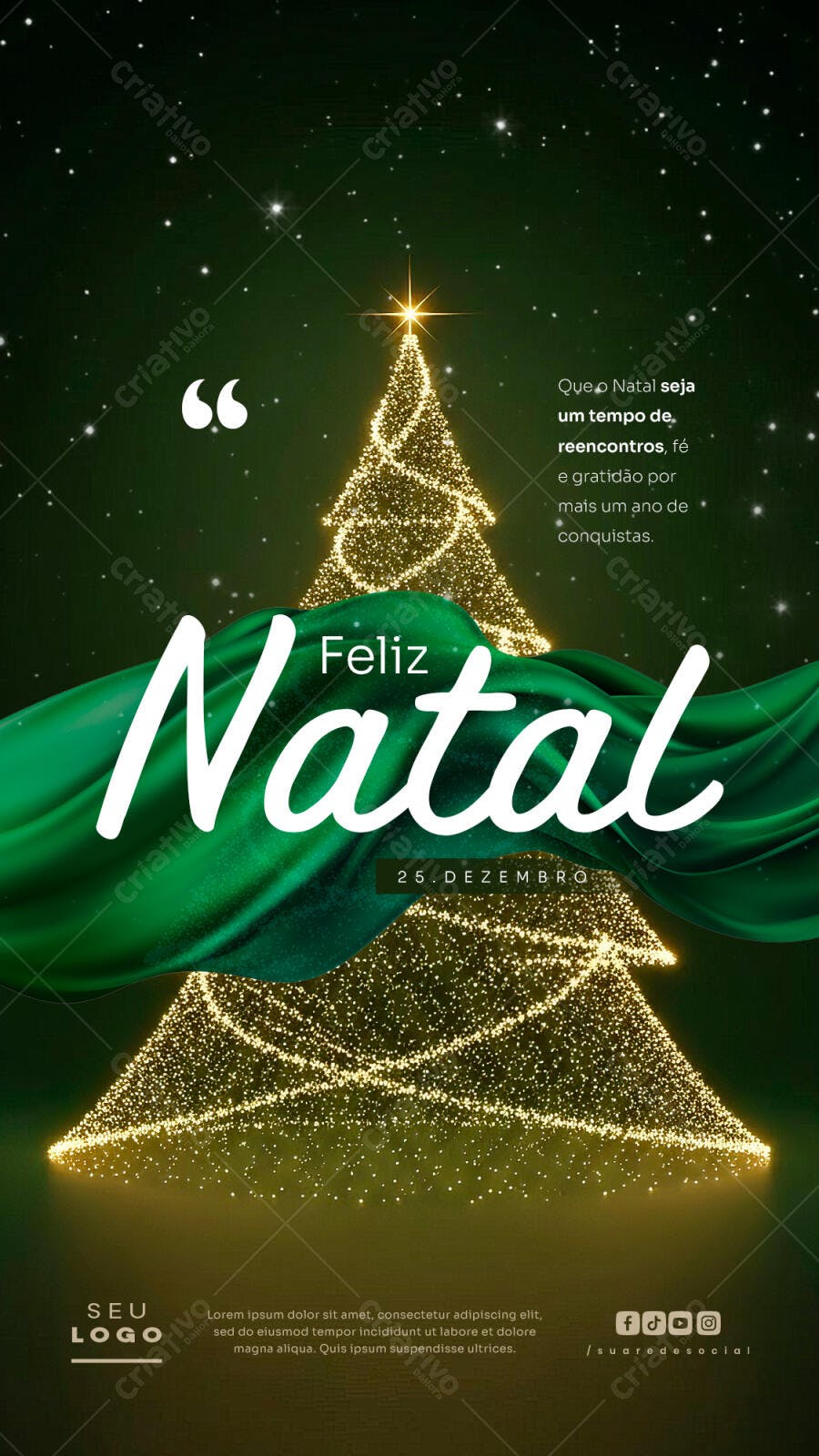 Post para Redes Sociais Feliz Natal e Reencontros PSD Editável