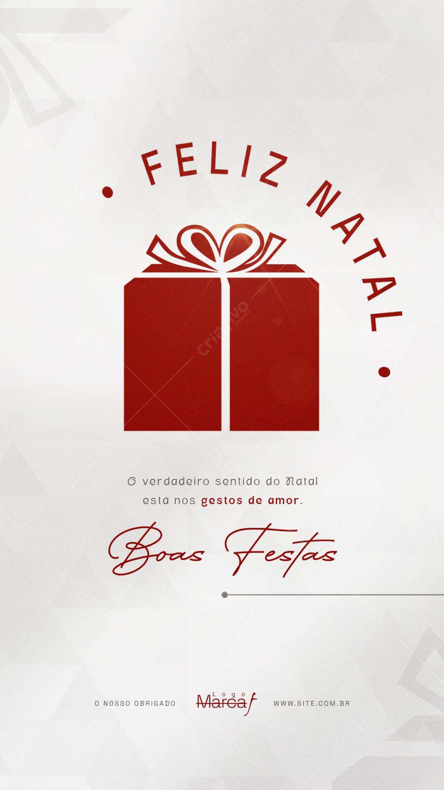 Flyer Feliz Natal Boas Festas Presente Vermelho PSD Editável