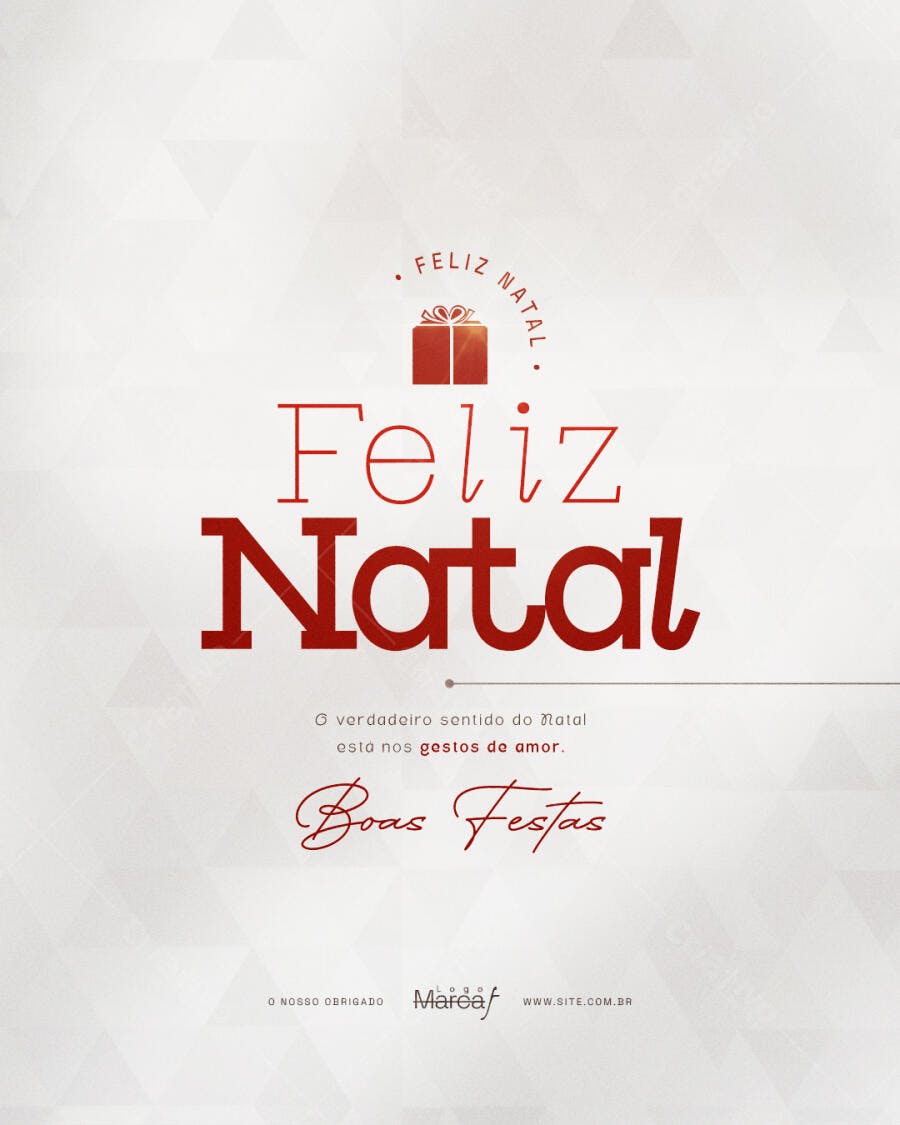 Flyer de Feliz Natal e Boas Festas com Presente PSD Editável