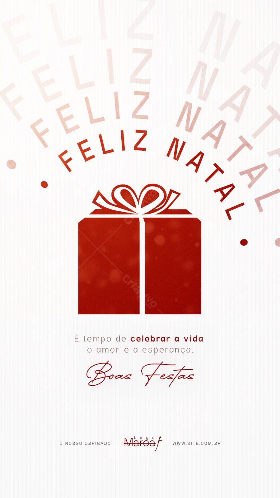 Flyer Feliz Natal Boas Festas com Caixa de Presente PSD Editável