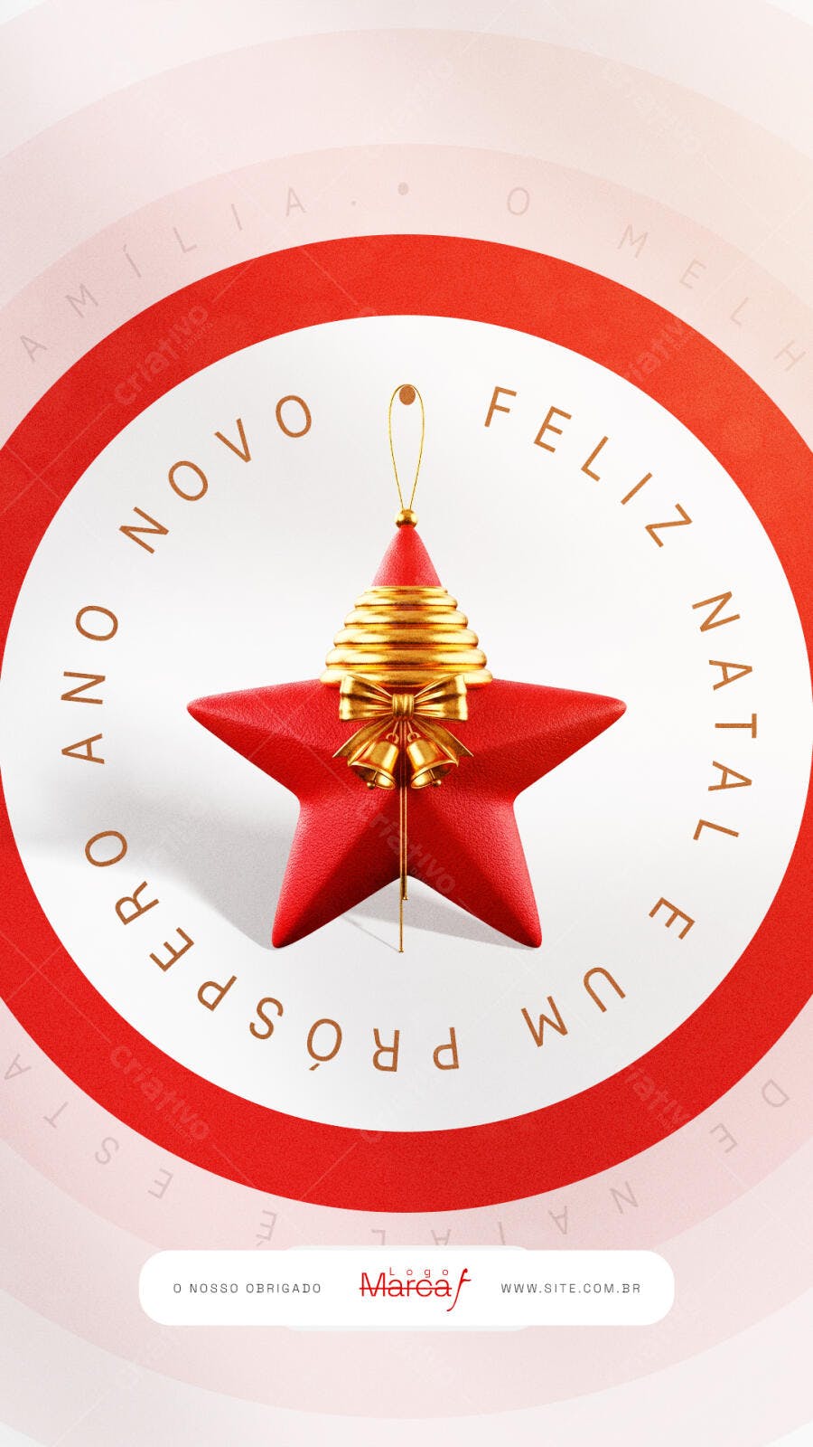 Post Redes Sociais Natal e Ano Novo PSD Editável