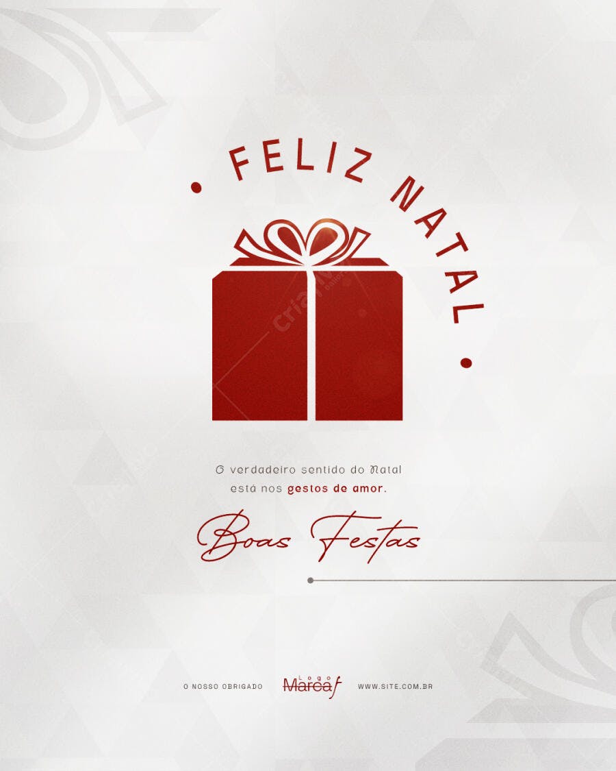 Flyer Mensagem Feliz Natal Boas Festas Psd Editável