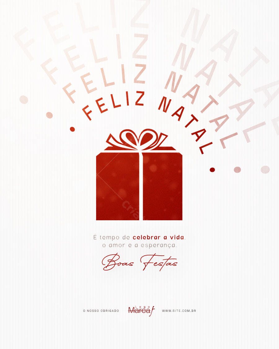 Post para Redes Sociais Feliz Natal Boas Festas PSD Editável