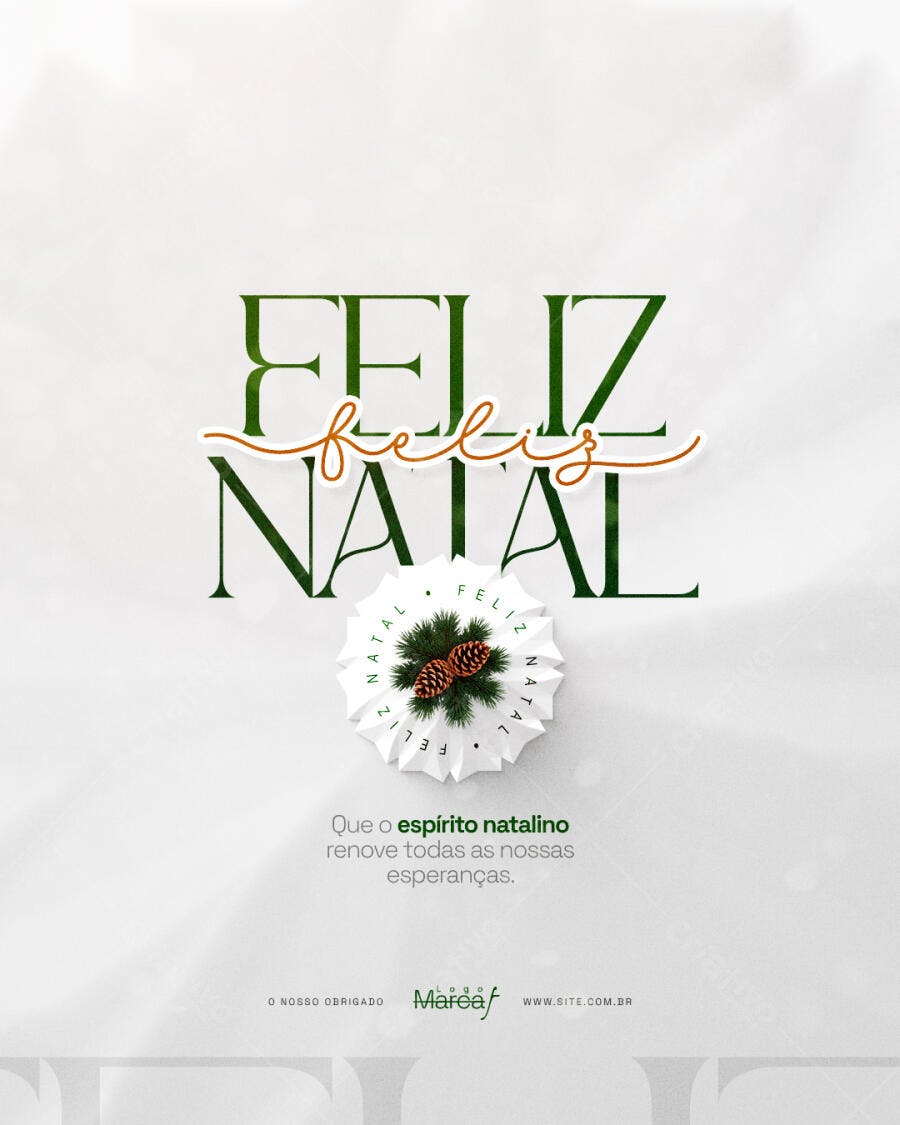Post para Redes Sociais para Feliz Natal PSD Editável