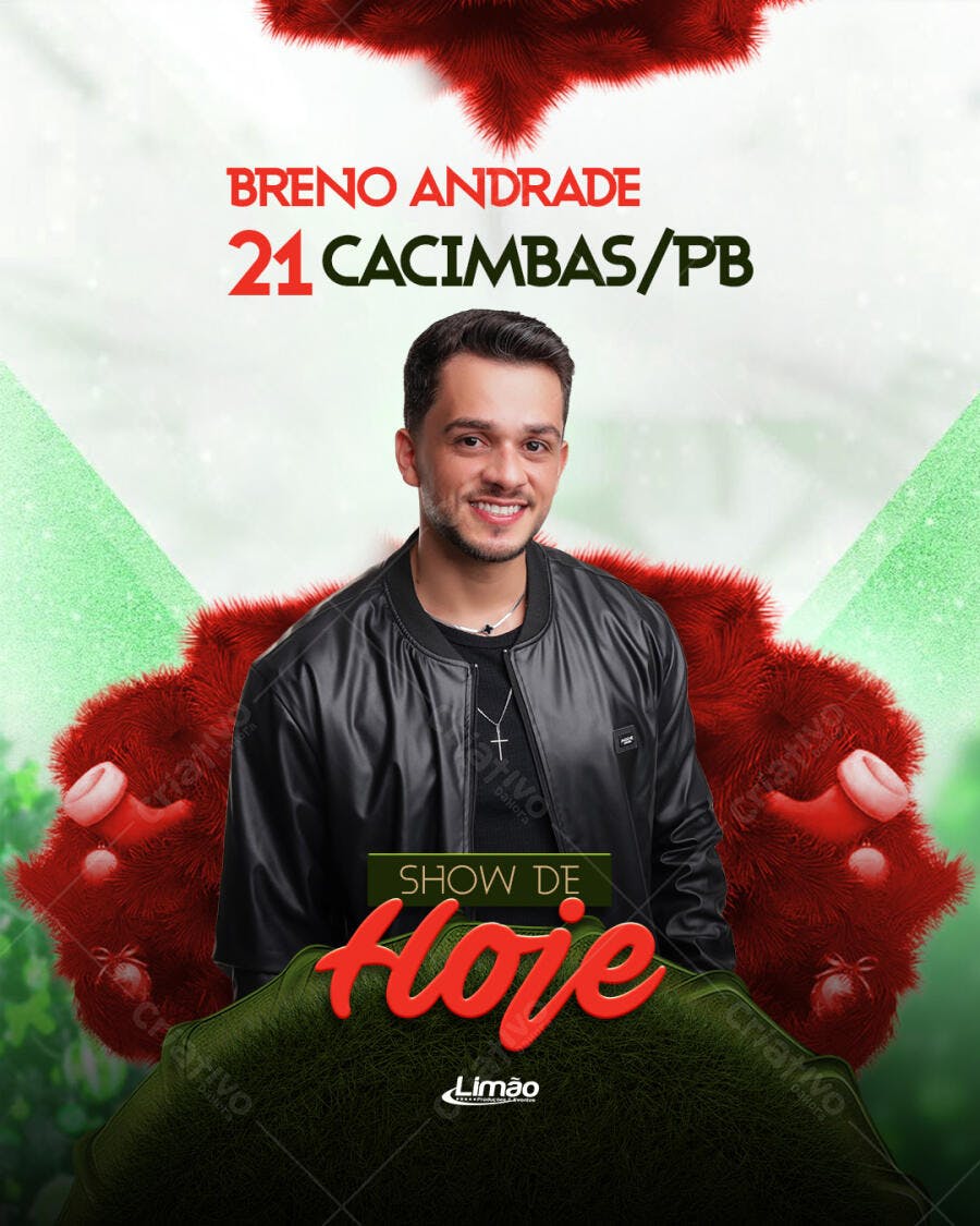 Flyer Show Breno Andrade 21 Cacimbas PB PSD Editável