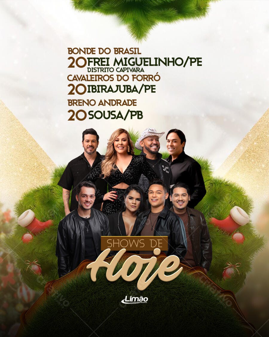 Flyer Shows de Hoje Natalino PSD Editável