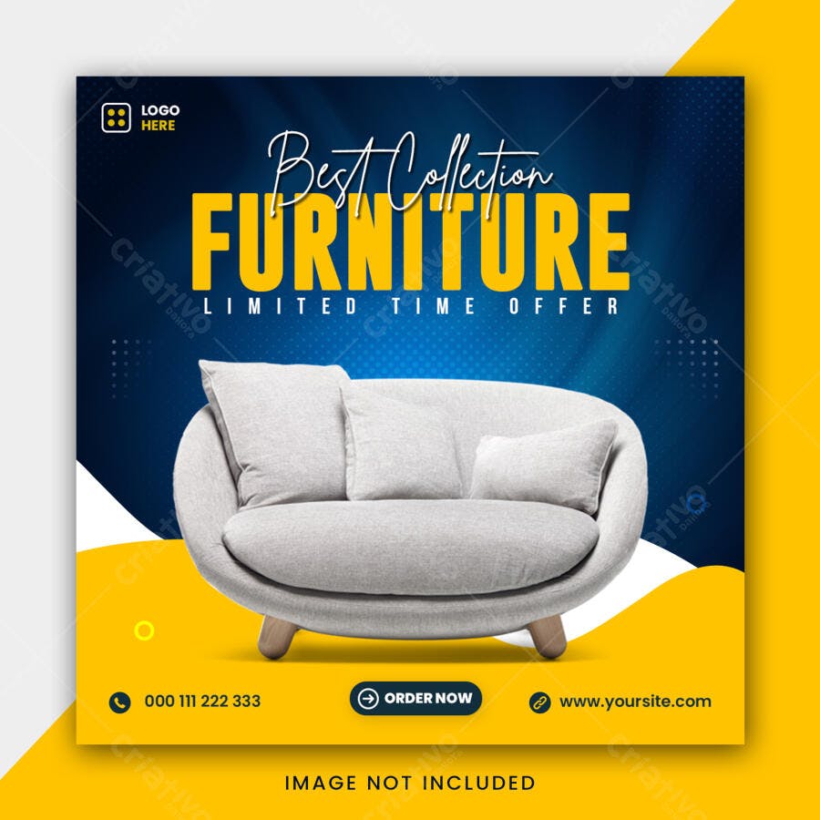 Luxurious furniture sale social media and instagram post template