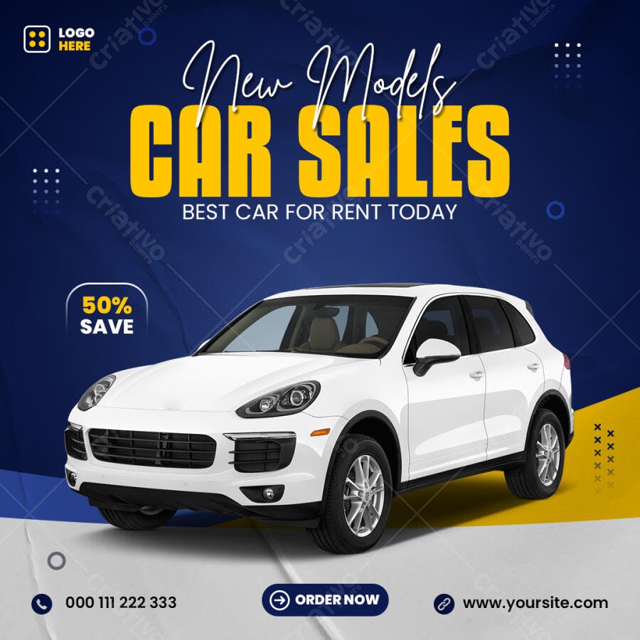Flyer para Venda Carros Novos Modelos SUV PSD Editável