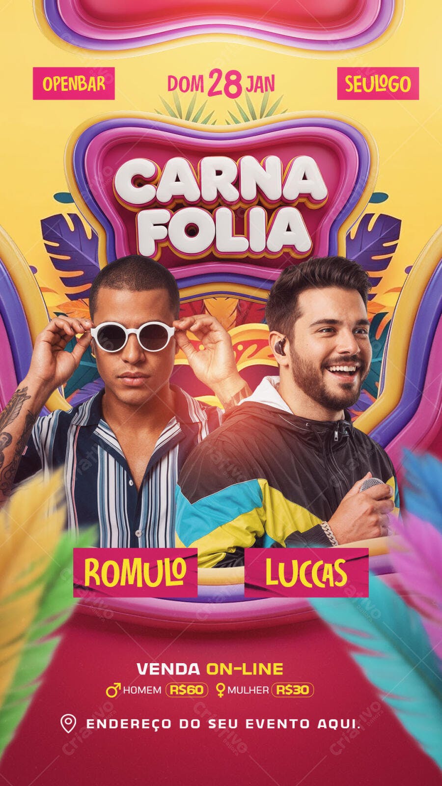 Flyer para Carna Folia Openbar PSD Editável