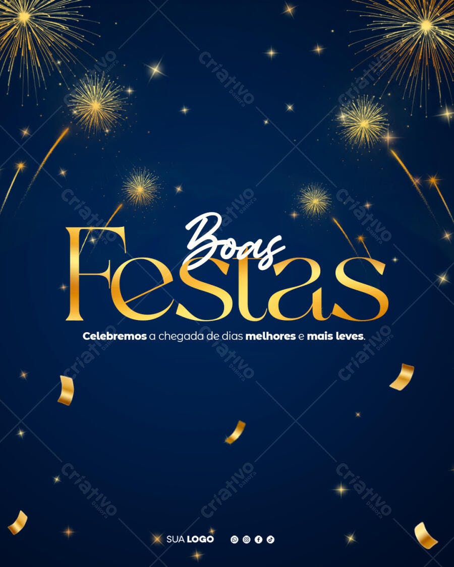 Flyer Boas Festas e Fim de Ano PSD Editável