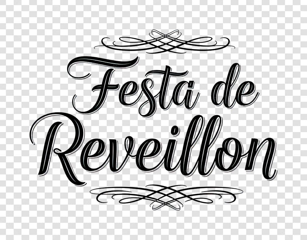 Frase decorativa Festa de Réveillon Ano Novo PNG com fundo transparente