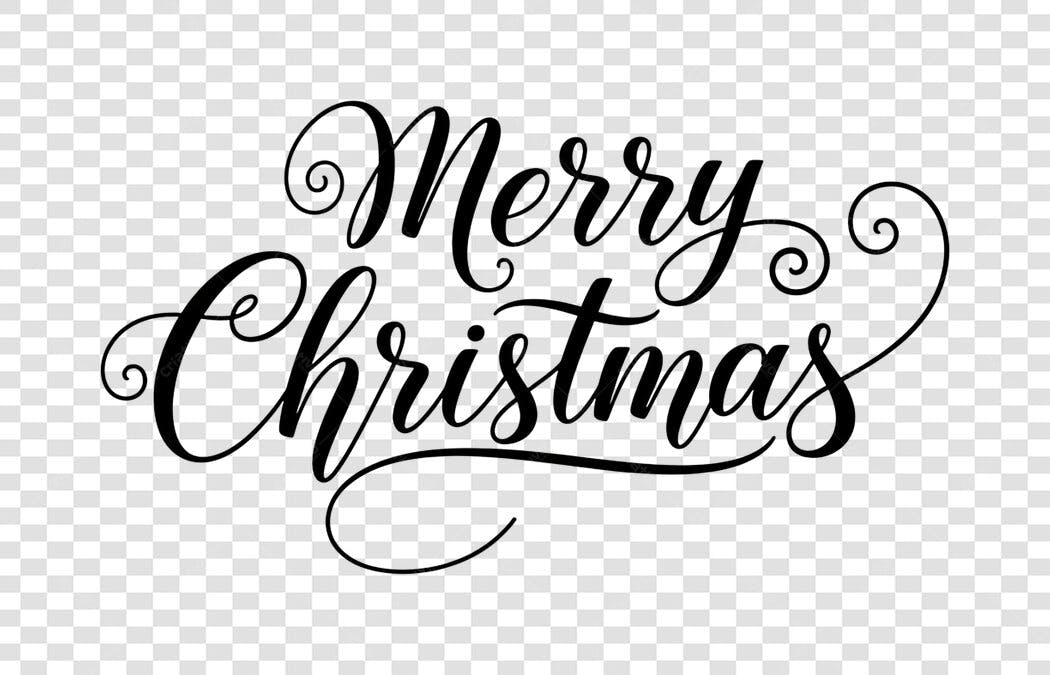 Texto Caligráfico Feliz Natal 25 de Dezembro PNG com fundo transparente