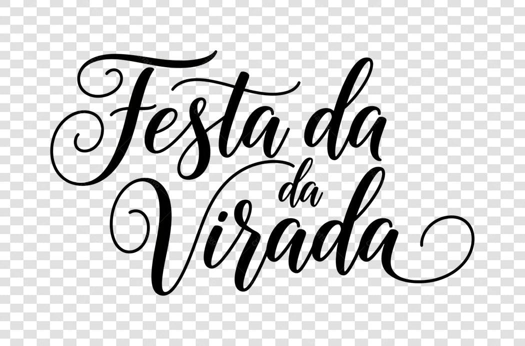 Letreiro Festa da Virada Ano Novo 31 de Dezembro PNG com fundo transparente