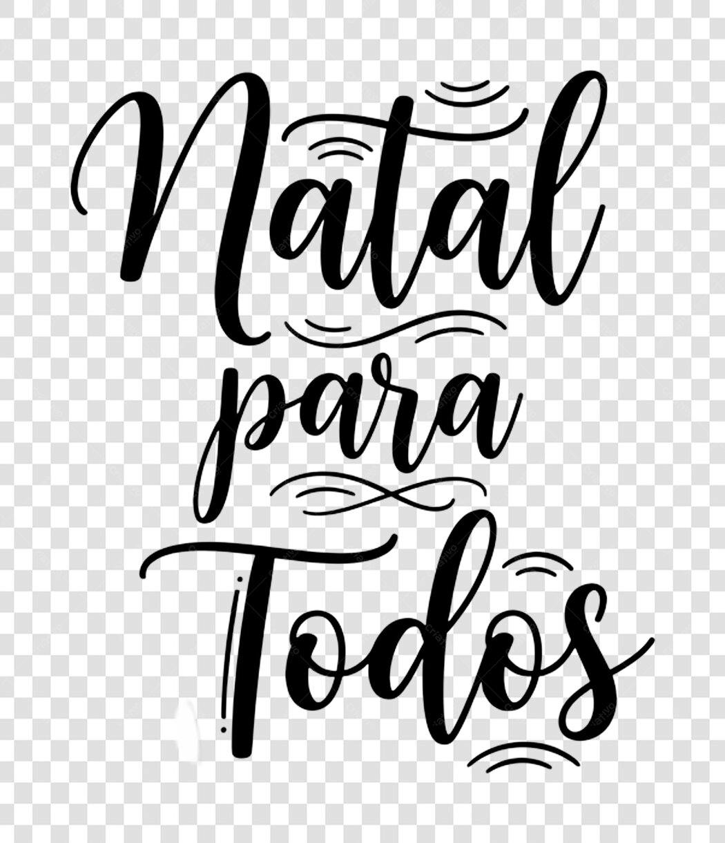 Lettering Natal para Todos Caligrafia PNG com fundo transparente