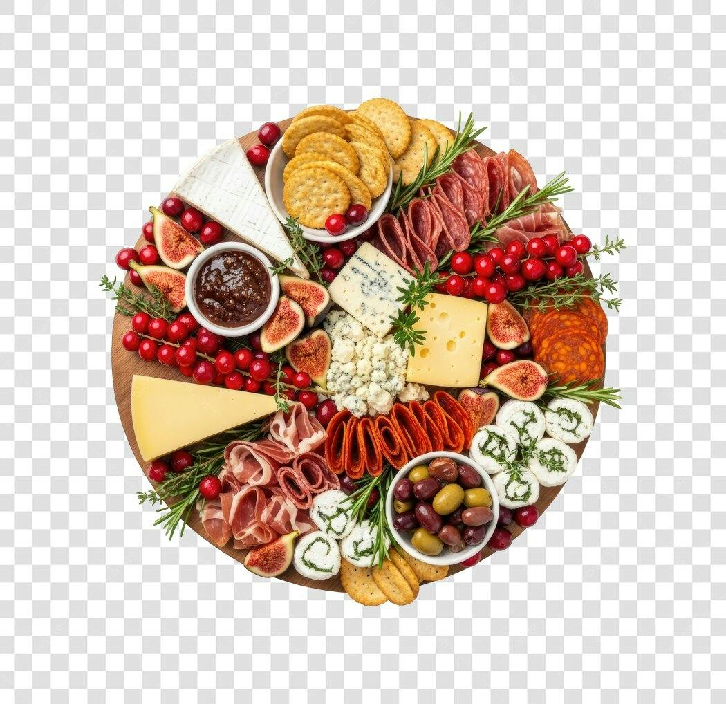 Charcutaria Gourmet Frios Queijos Frutas Vermelhas para Eventos PNG com fundo transparente