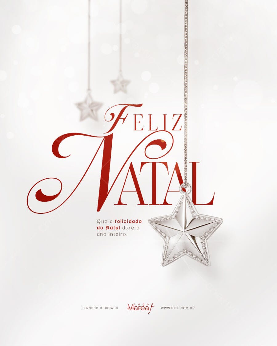 Post de Redes Sociais para Natal Elegante PSD Editável