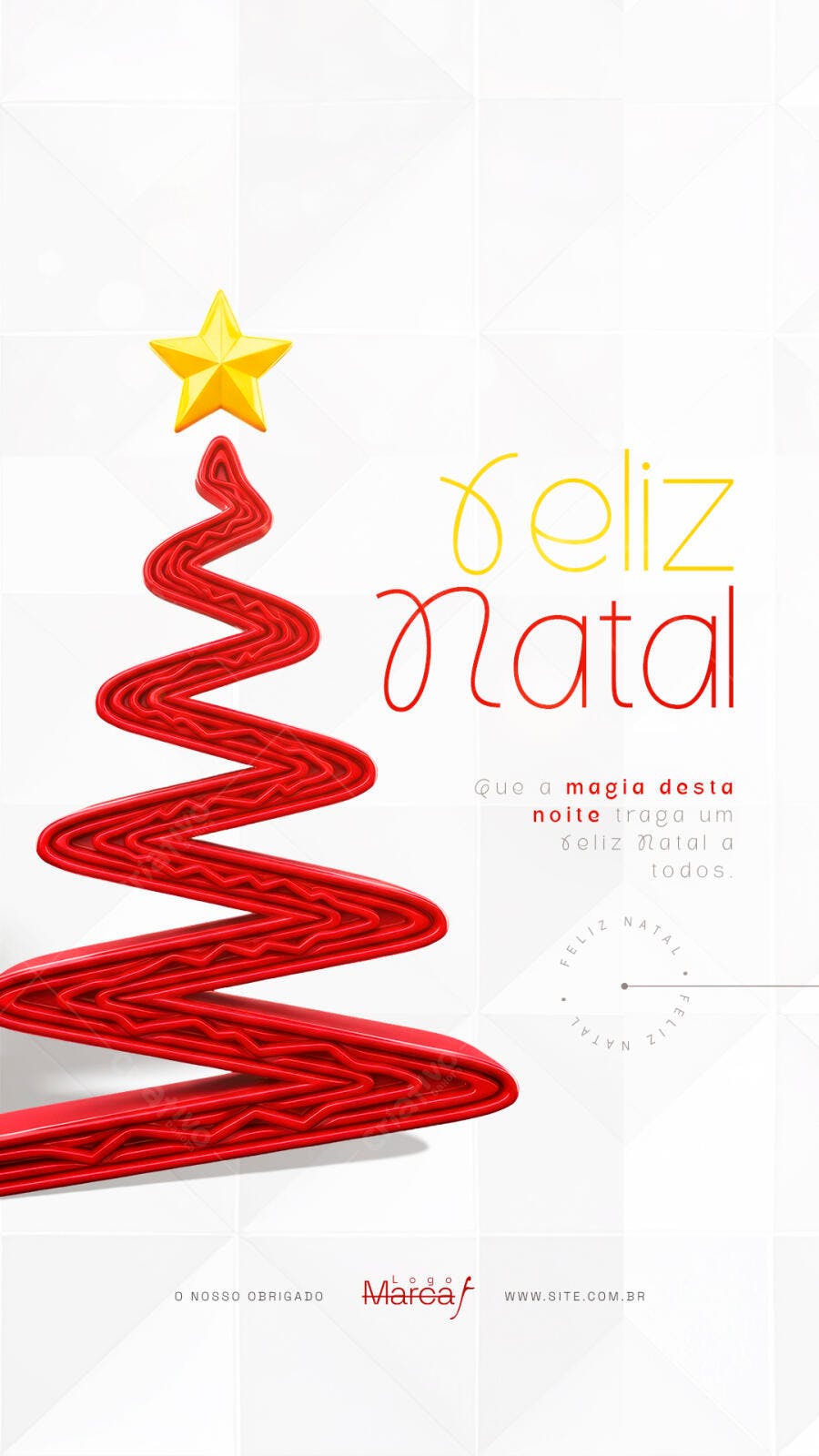 Post para Redes Sociais Feliz Natal com Estrela PSD Editável
