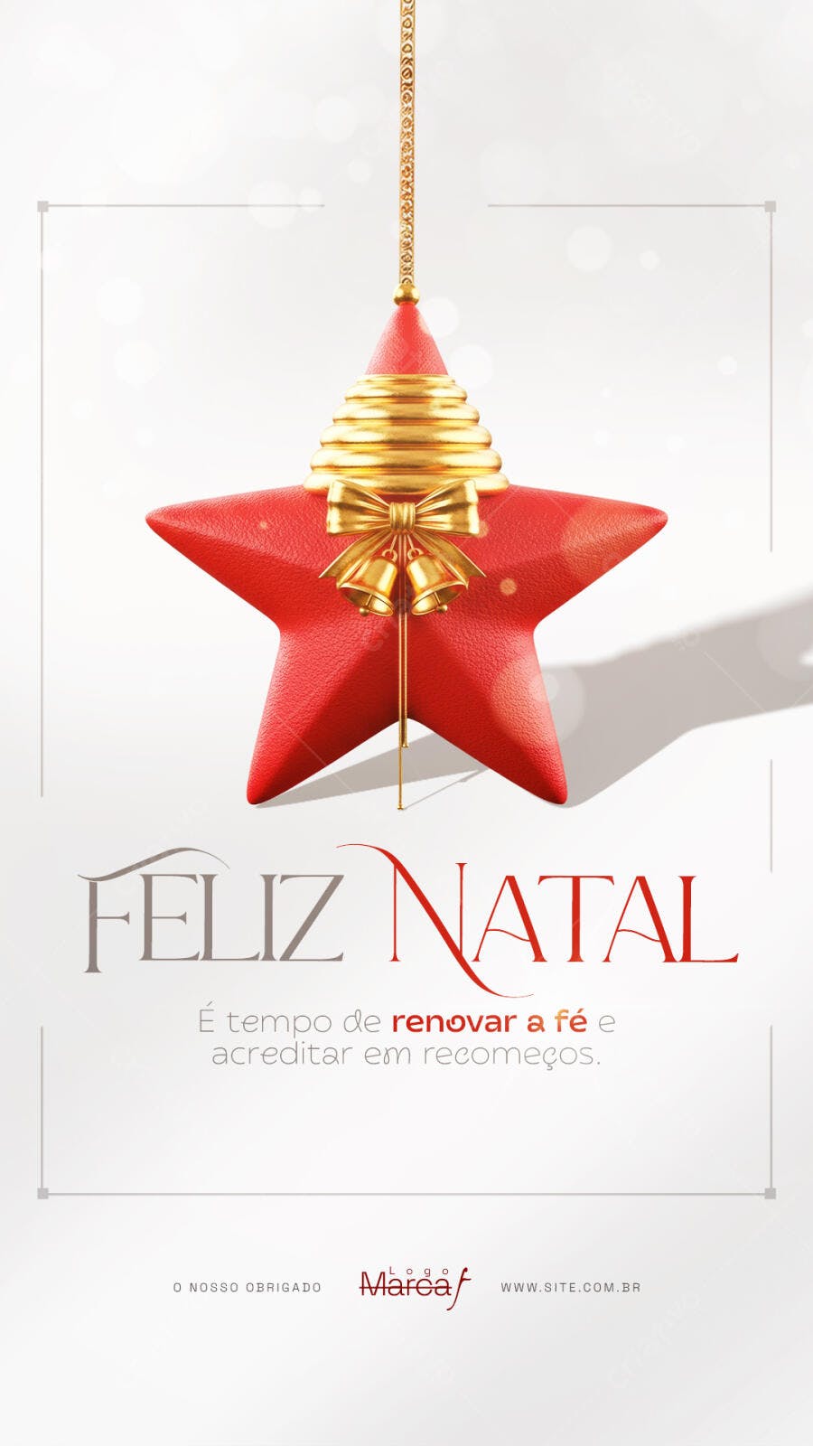 Post para Redes Sociais Feliz Natal Fé e Recomeços PSD Editável