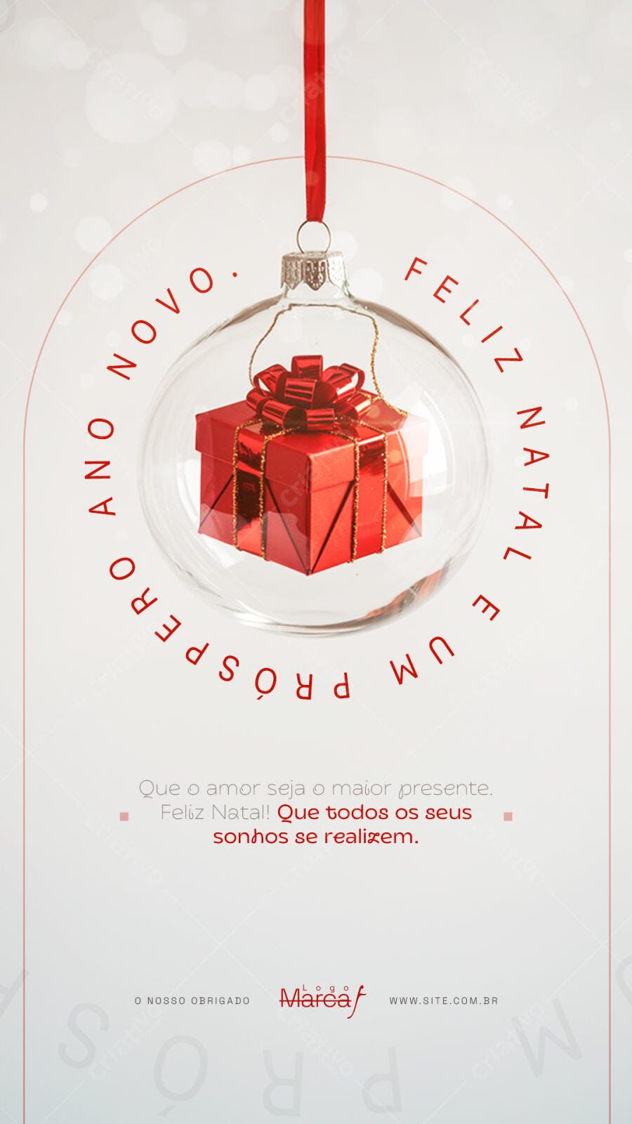 Flyer Feliz Natal e Um Próspero Ano Novo PSD Editável