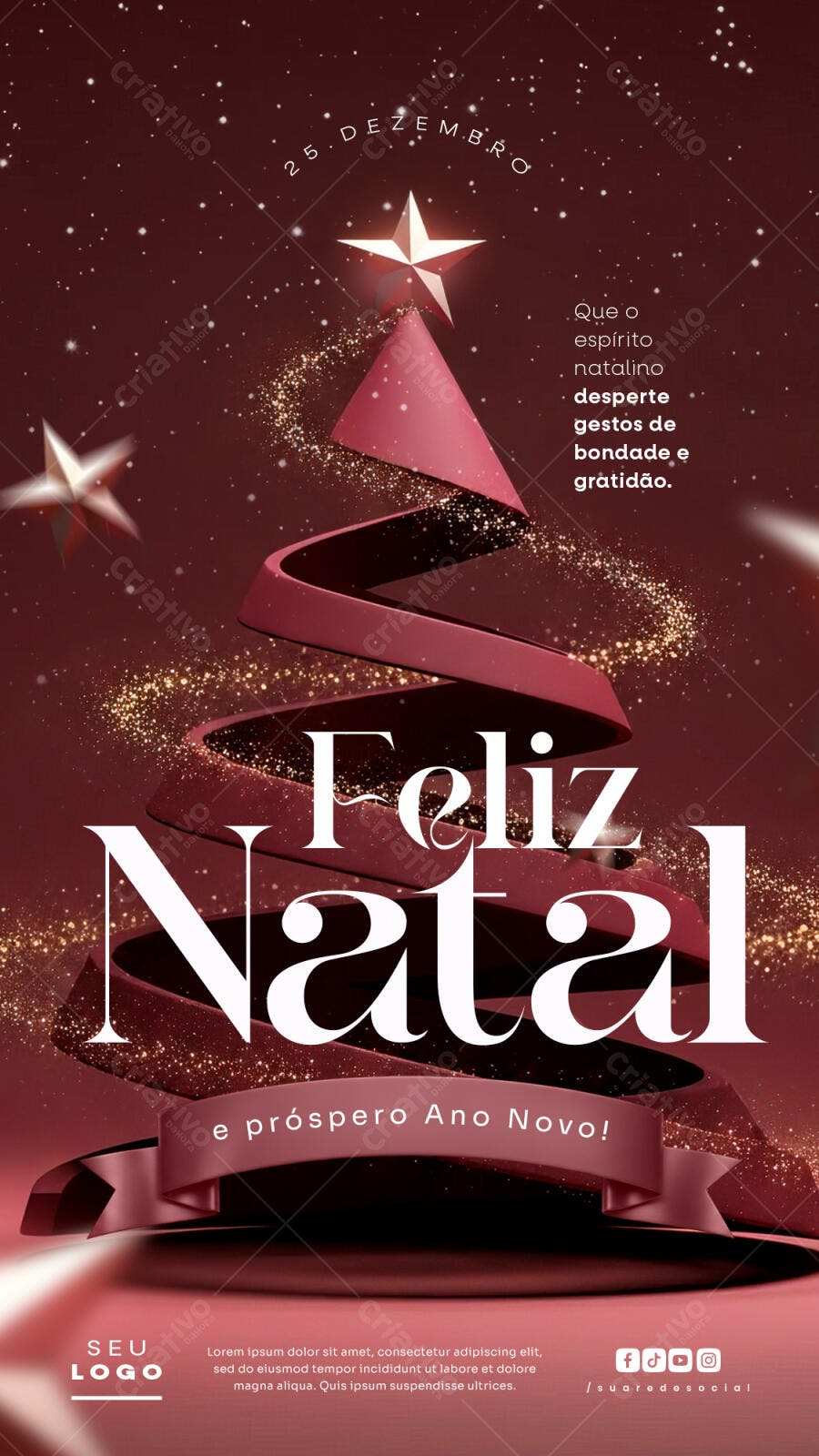 Post Feliz Natal e Ano Novo Psd Editável
