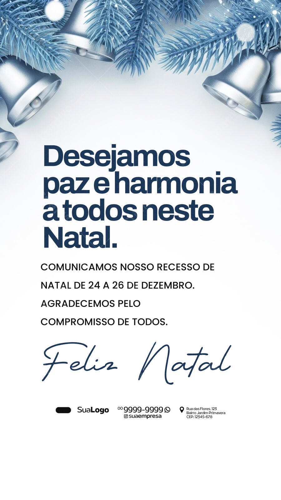 Flyer de Natal e Anúncio de Recesso Psd Editável