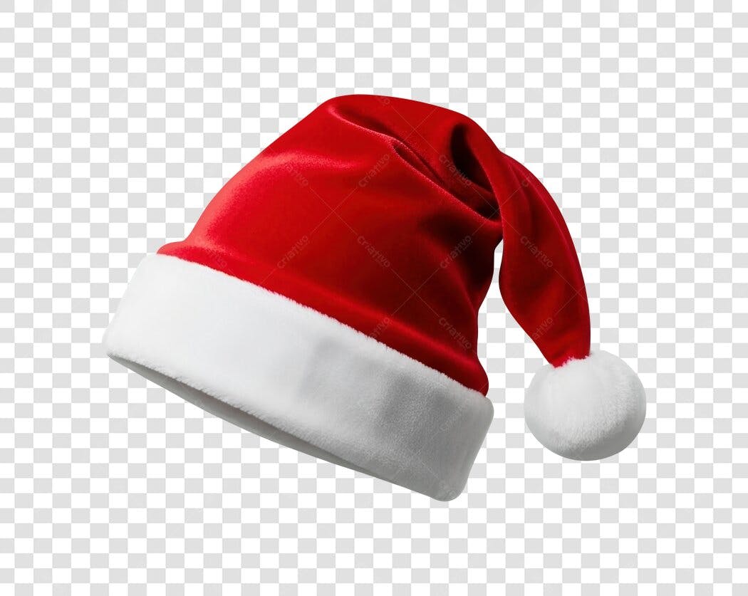 Chapéu de Papai Noel Vermelho e Branco Natal PNG com fundo transparente