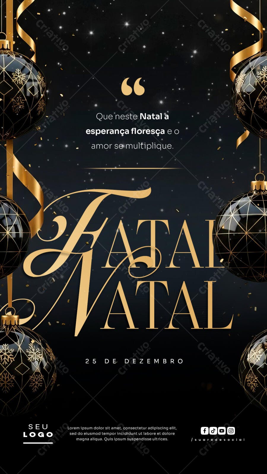Flyer Feliz Natal Elegante PSD Editável