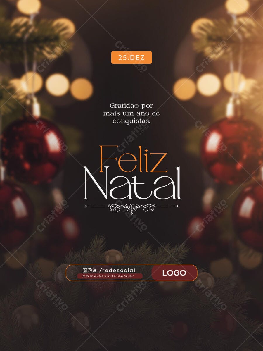 Post para Redes Sociais Feliz Natal e Conquistas PSD Editável