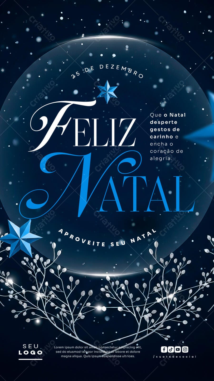 Flyer Feliz Natal 25 de Dezembro PSD Editável