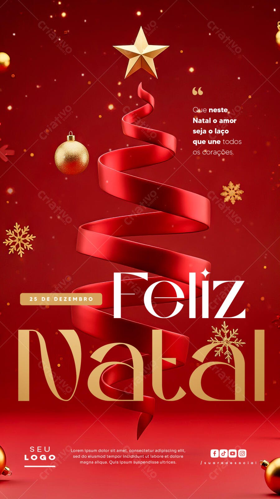 Flyer Vertical de Natal PSD Editável