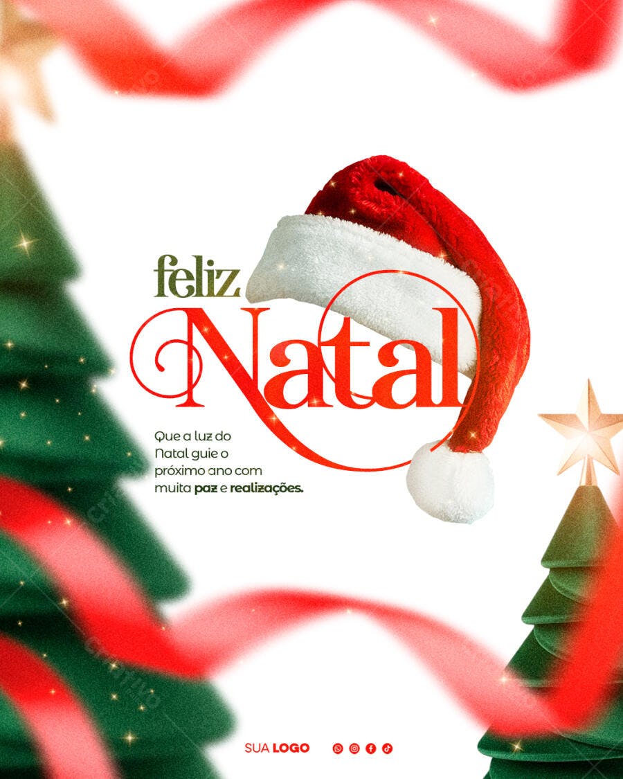 Post Redes Sociais para Feliz Natal PSD Editável