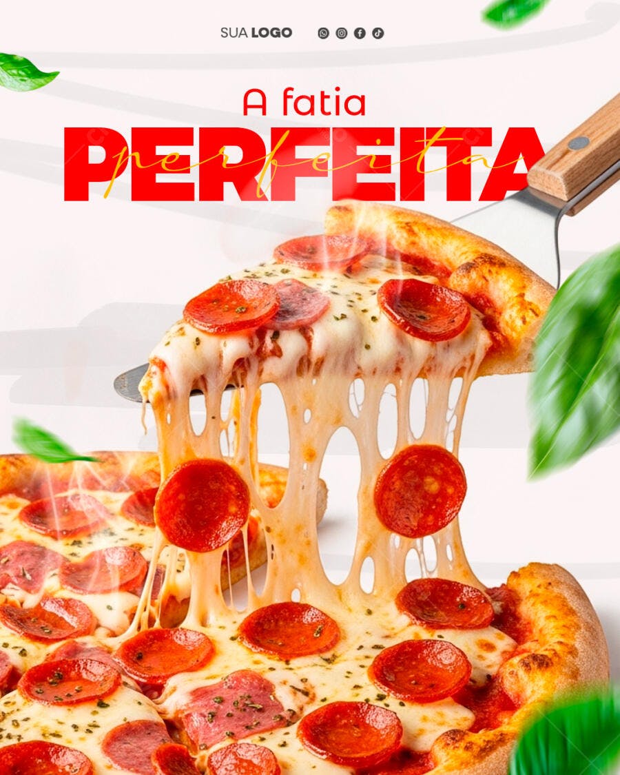 Flyer A Fatia Perfeita Pizza Calabresa PSD Editável