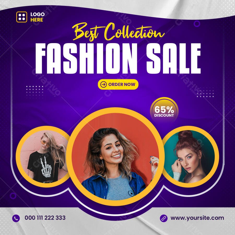 Flyer Venda de Roupas e Coleção Feminina PSD Editável