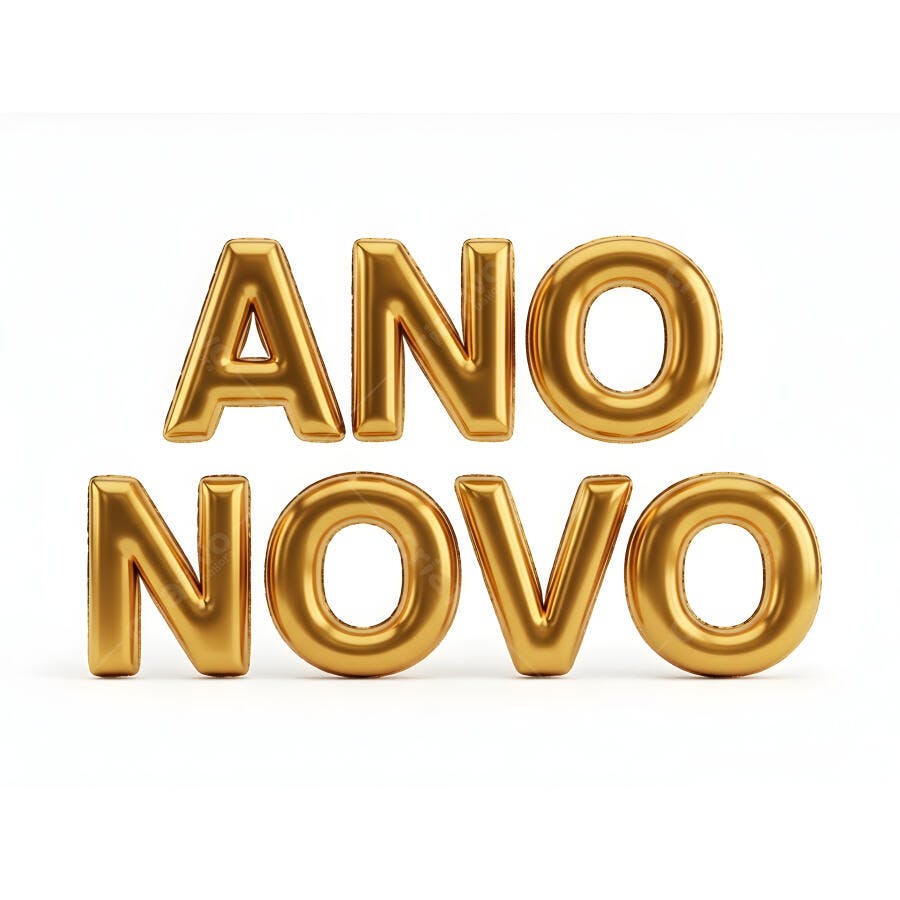 Balões dourados Ano Novo celebração festiva em fundo branco