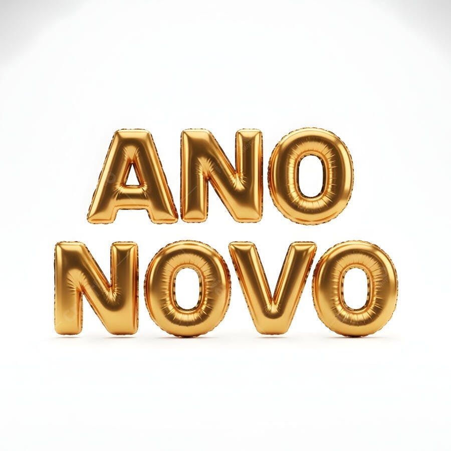 Balões dourados Ano Novo em fundo branco celebração festiva