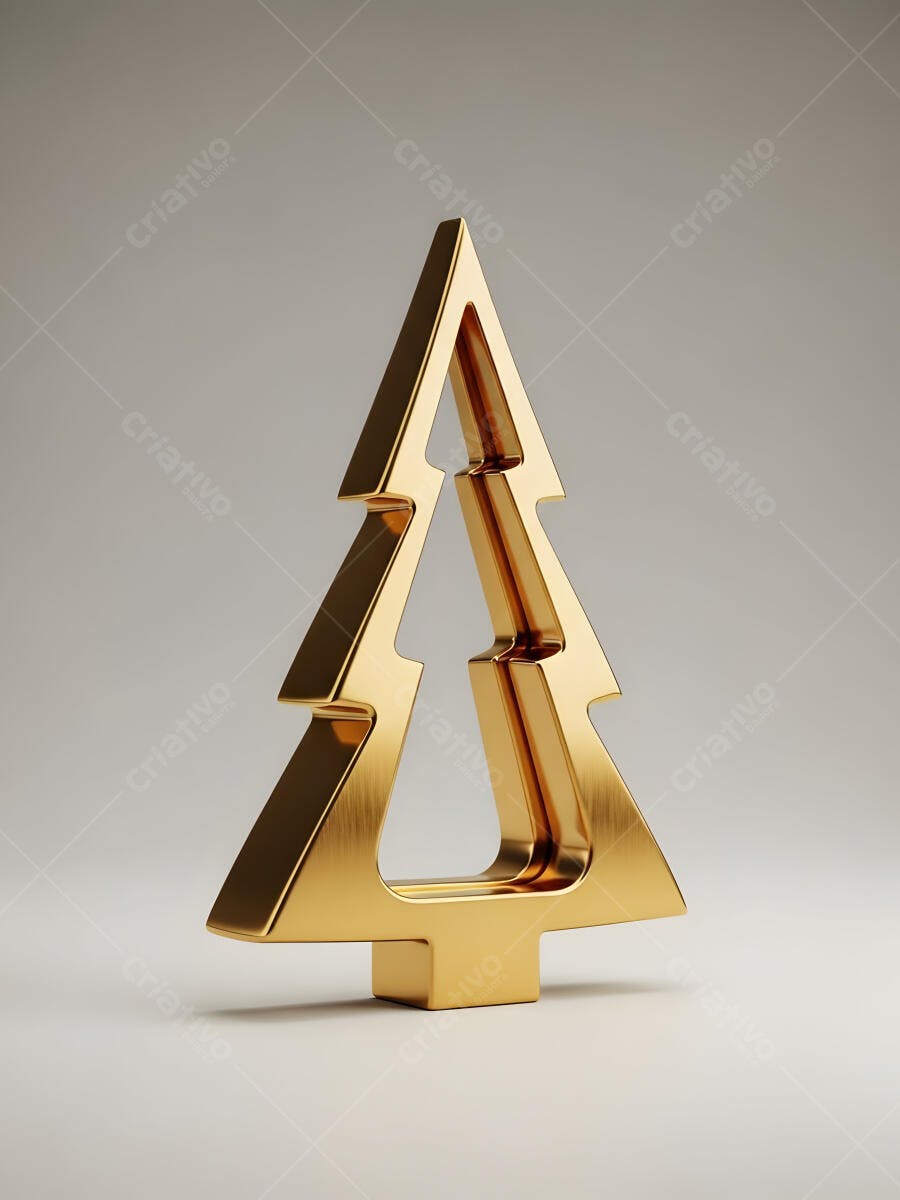Árvore de Natal dourada minimalista objeto decorativo festivo